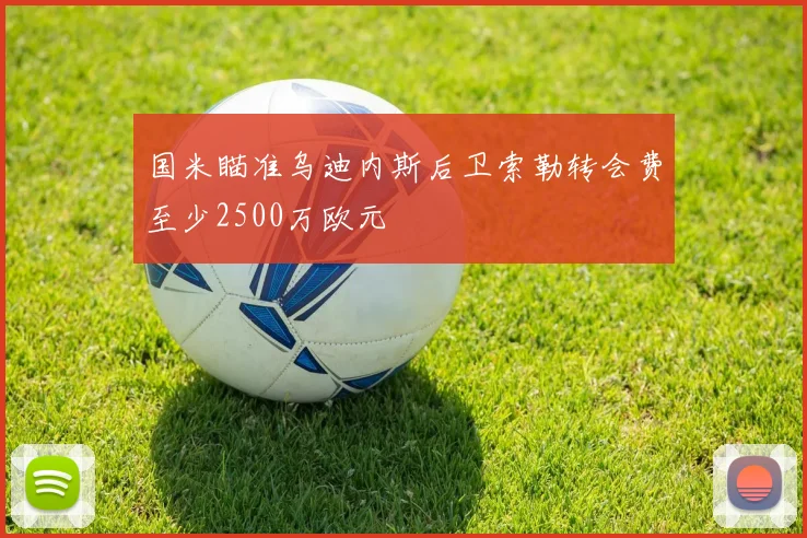 国米瞄准乌迪内斯后卫索勒转会费至少2500万欧元